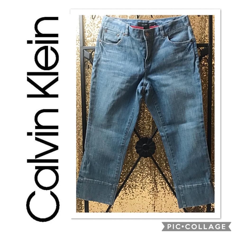 Calvin Klein Wide Cuff Denim Capris